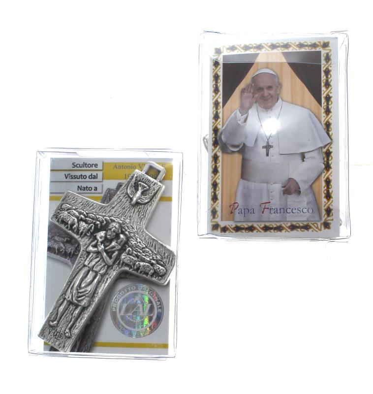 croce papa francesco originale fedeli altezza cm 7