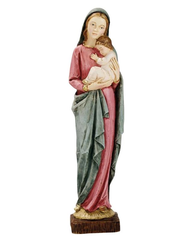 statua madonna con bambino cm 25