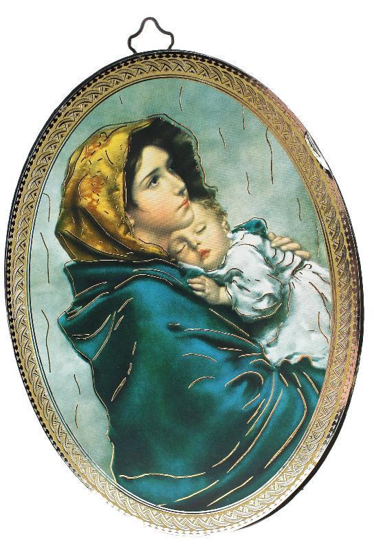 quadretto ovale 15x20 cm madonna del ferruzzi