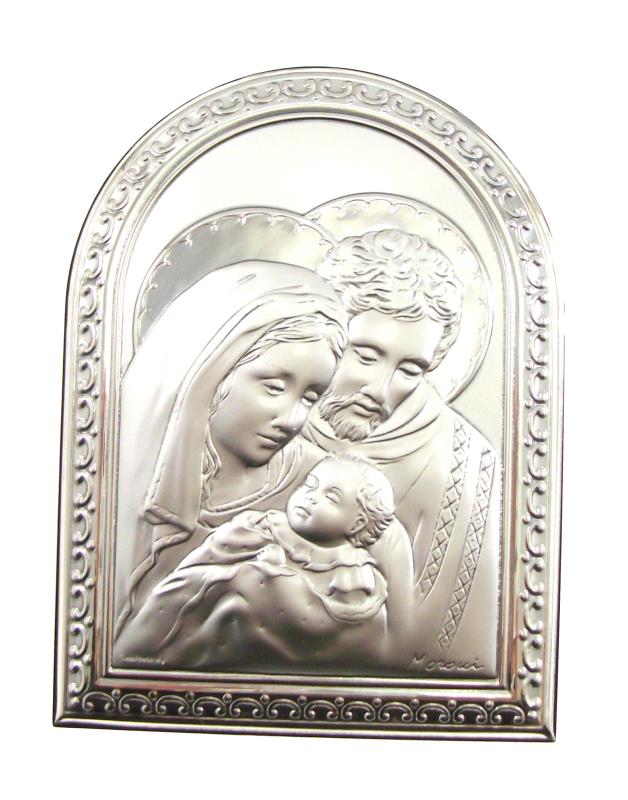 icona sacra famiglia argento cm 9x12