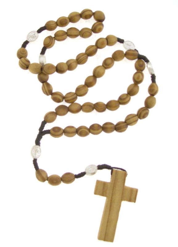rosario in legno rilegatura in corda