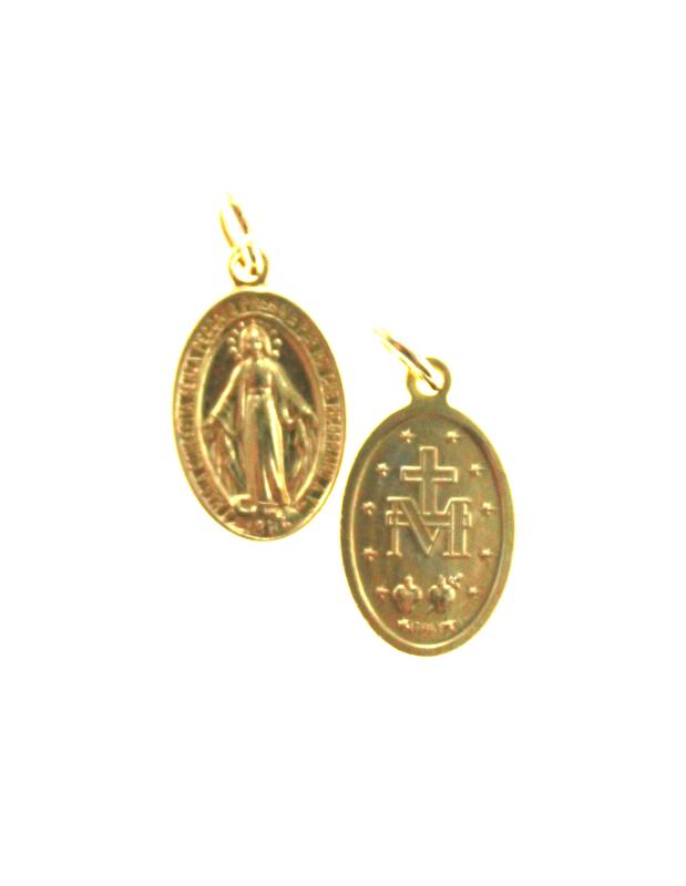 medaglia madonna miracolosa in alluminio dorato