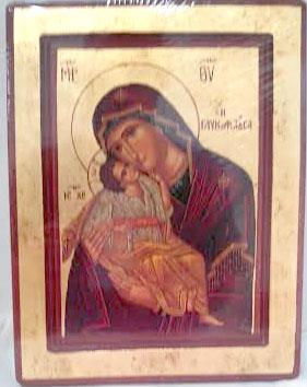 icona bizantina in litografia cm 25x22 madonna della tenerezza