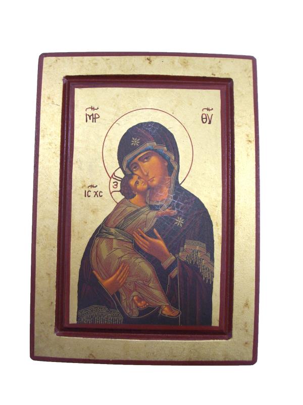 icona bizantina in litografia cm 25x22 madre di dio vladimir