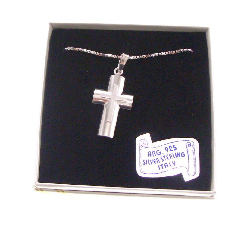 croce in argento con catena
