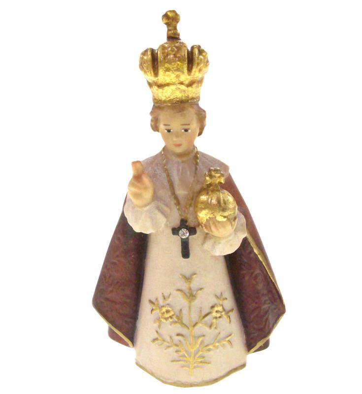 statua bambino di praga in legno cm 7