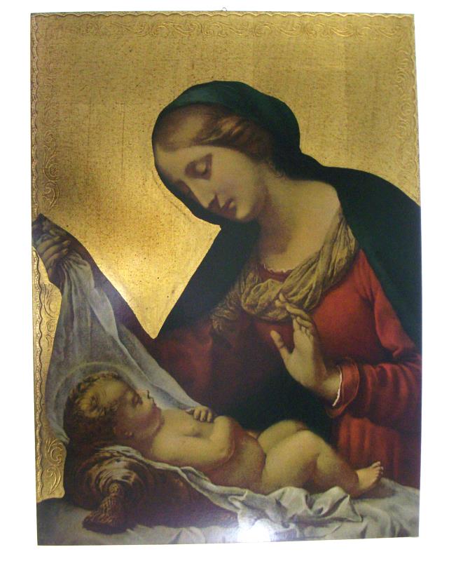 tavola foglia oro formato 27x37 cm madonna del dolci