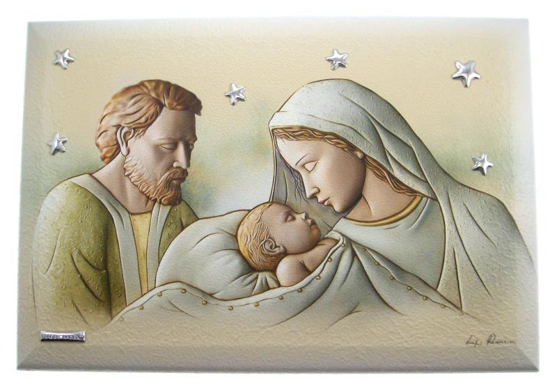 quadro sacra famiglia 29x18 cm