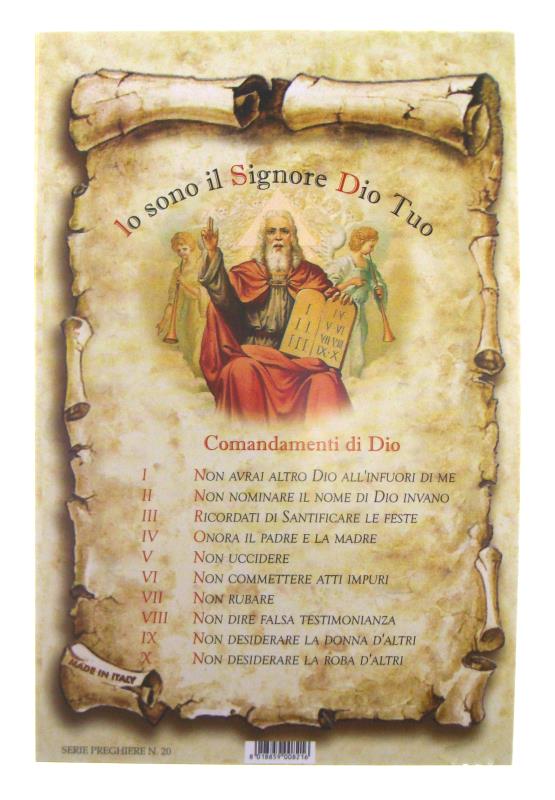 cartoncino serie preghiera formato 10x15 10 comandamenti