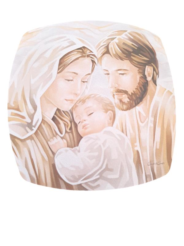 quadro sacra famiglia decorato cm 24x24