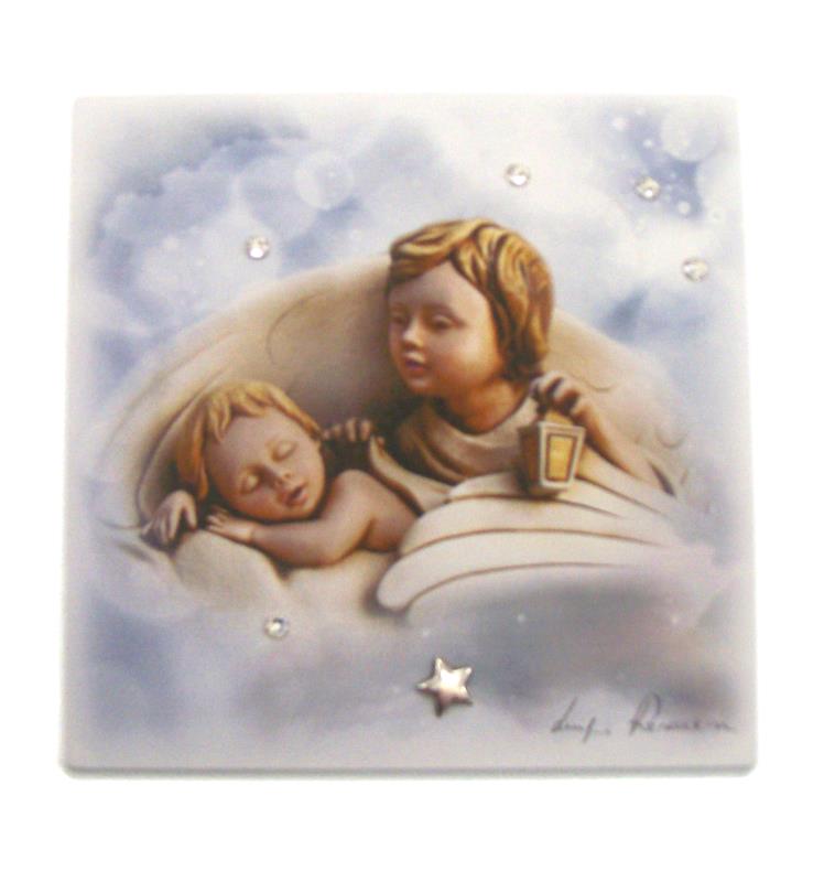 quadro angelo custode 12x12 cm