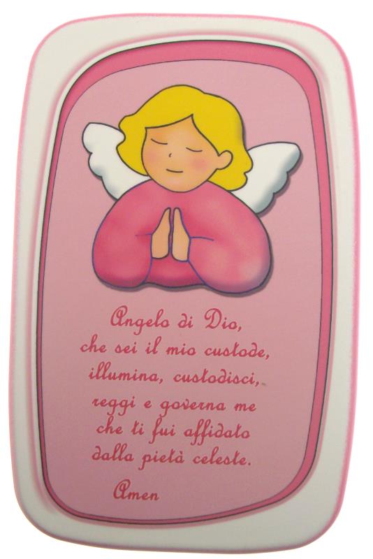 quadretto angelo di dio cm 22x14