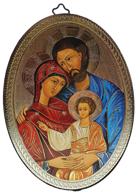 quadro ovale 20x28 cm icona sacra famiglia
