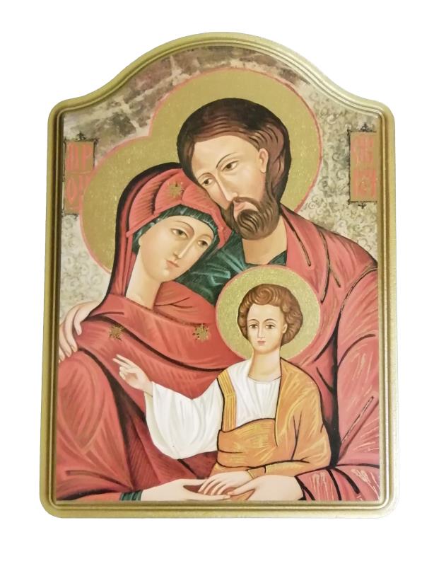 quadro sacra famiglia tavola legno cm 20x27