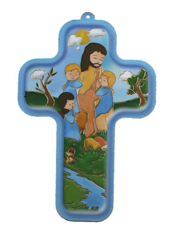 crocifisso cm 9x13 gesu coi pargoli bimbi