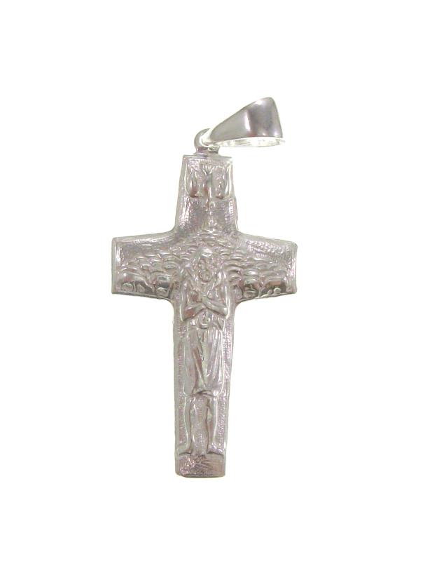 croce buon pastore argento cm 4