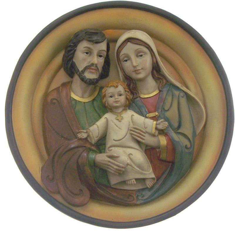 quadro sacra famiglia in rilievo cm 20