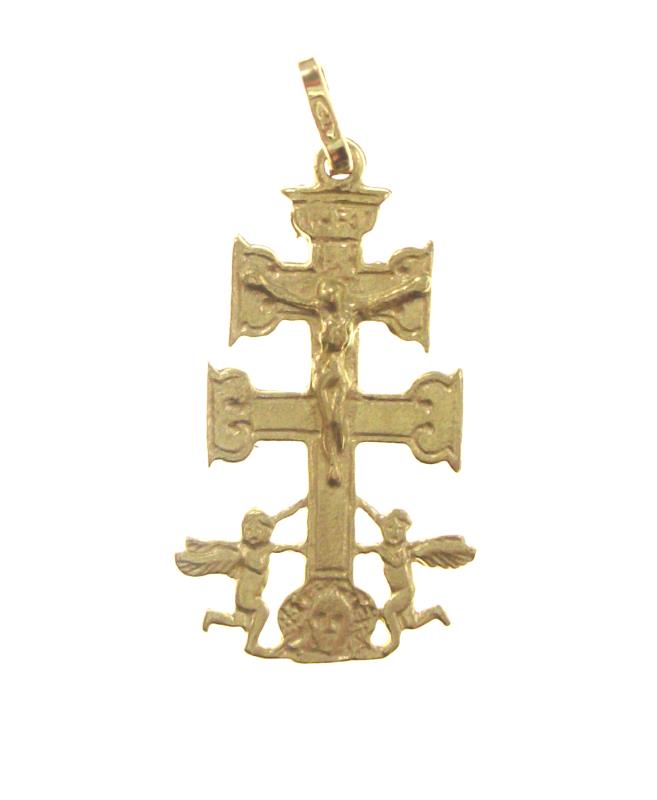 croce in argento di caravaca cm 2,7 oro