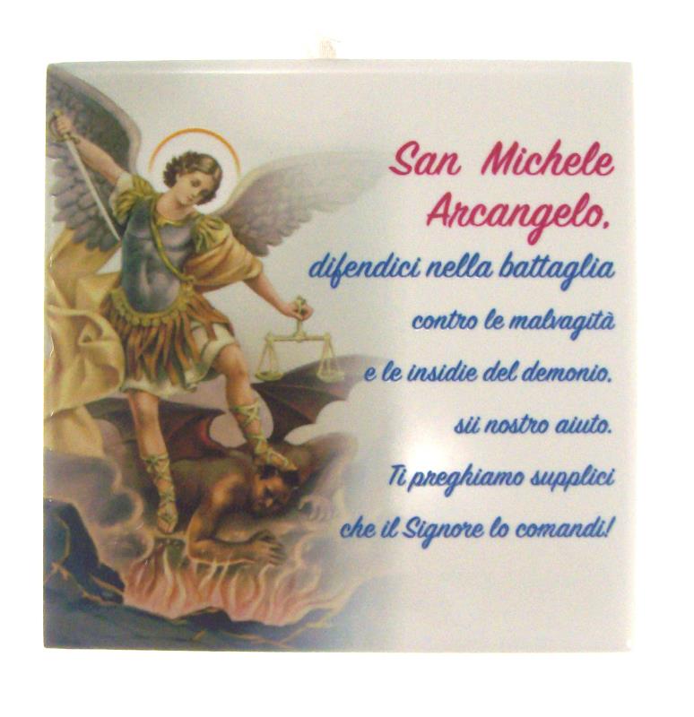 formella san michele arcangelo 10x10 cm