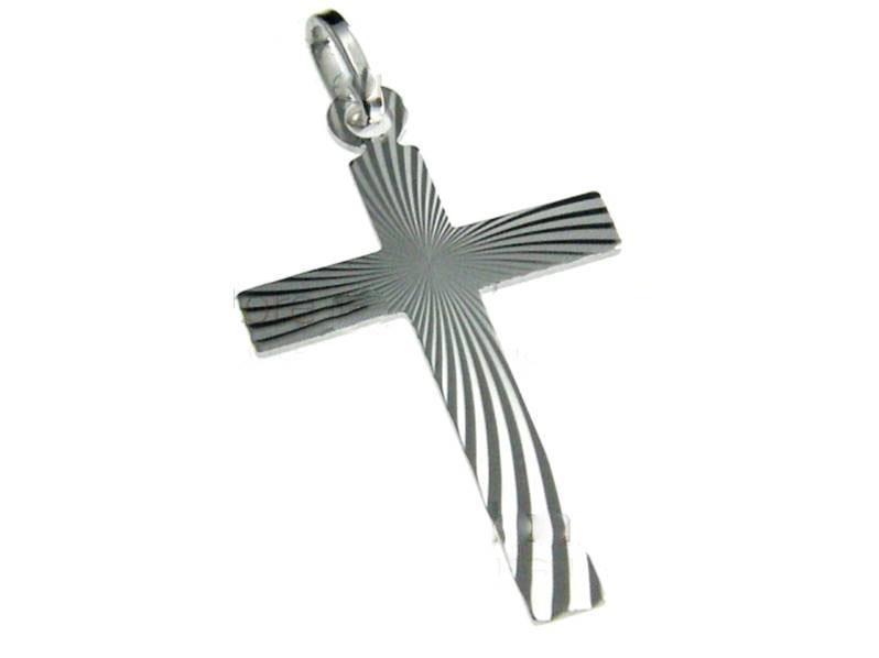 croce in argento con spilla cm 3,4