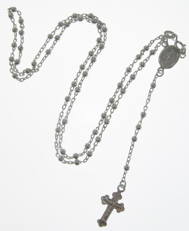rosario in argento grani mm 2
