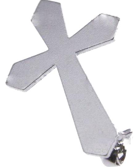 croce in argento con spilla cm 3,2