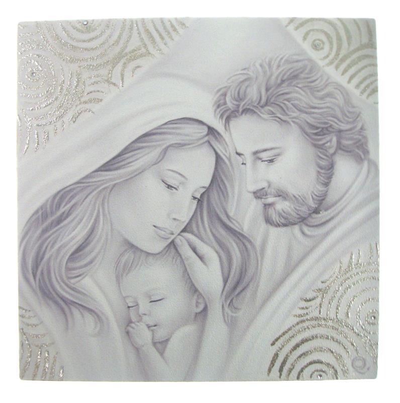 quadro sacra famiglia cm 24x24