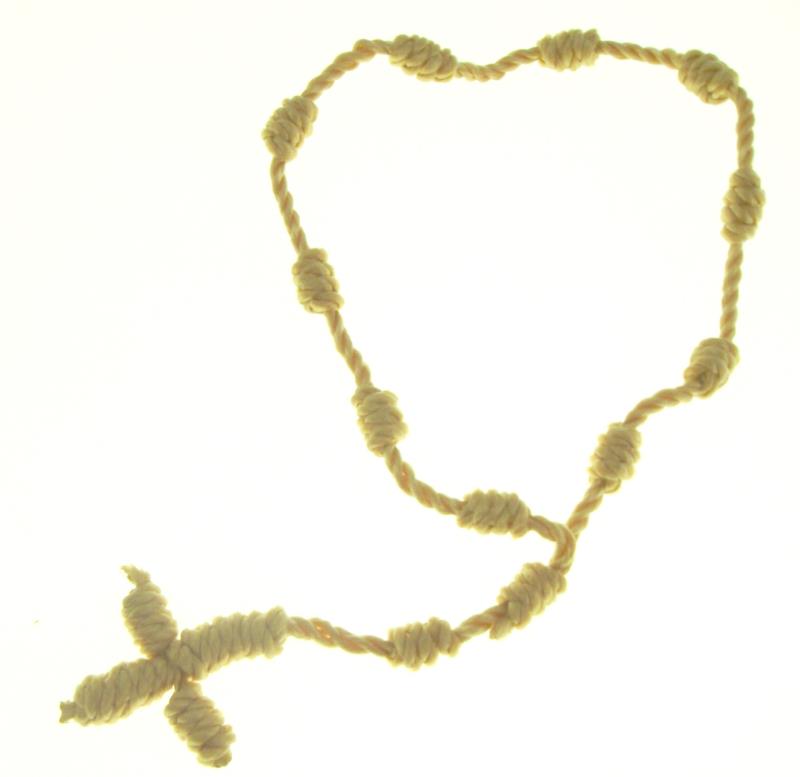 rosario decina in corda con grani a nodi