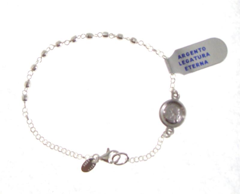 braccialetto decina rosario in argento