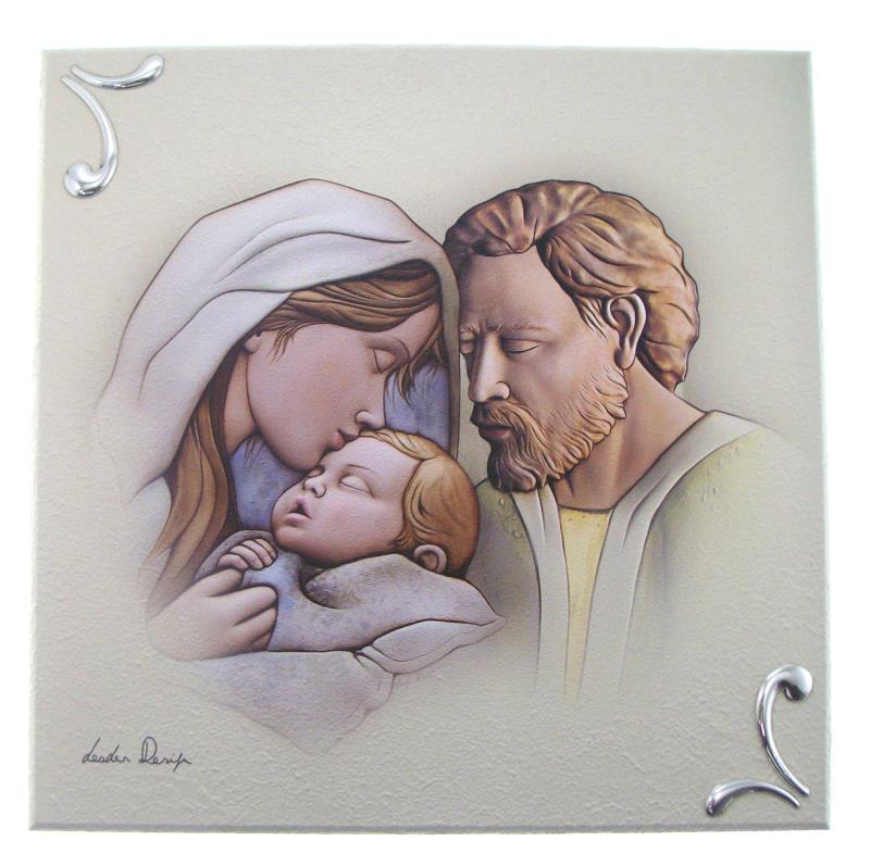 quadro sacra famiglia 30x30 cm
