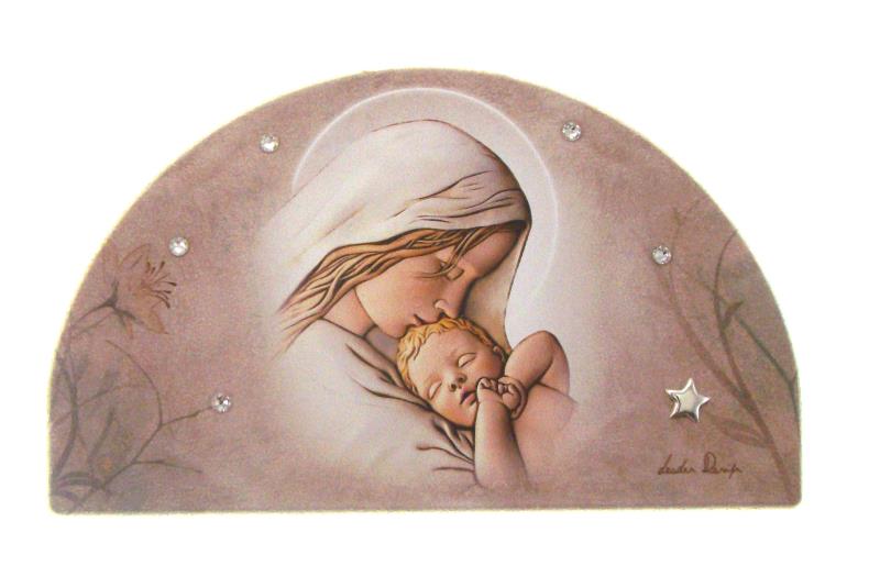 quadro madonna con bambino 16x9,5 cm