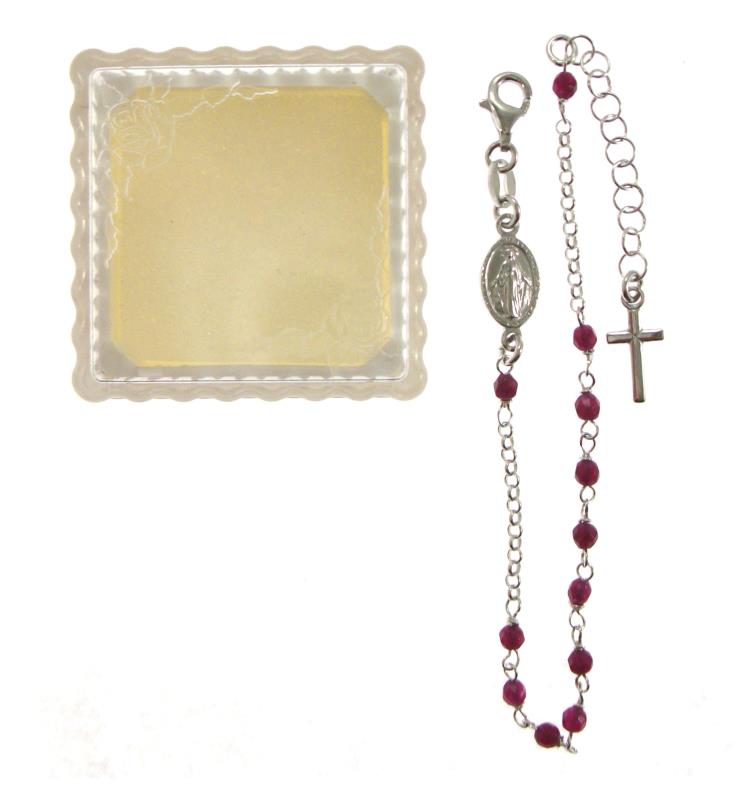 braccialetto in argento decina rosario