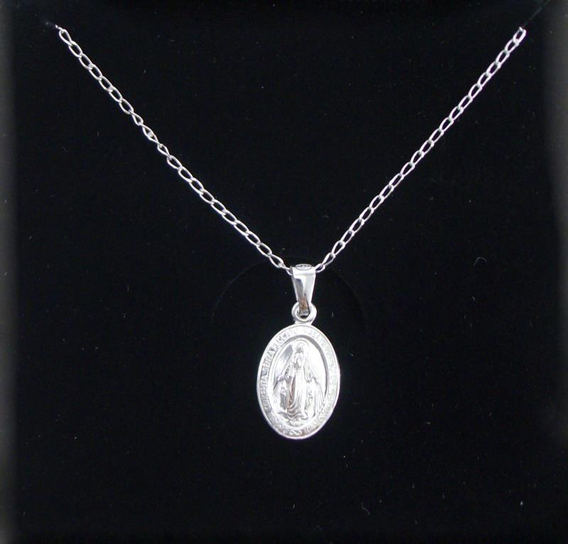 catena in argento con medaglia miracolosa