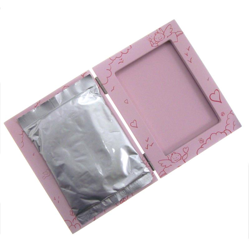 portafoto con kit impronte rosa