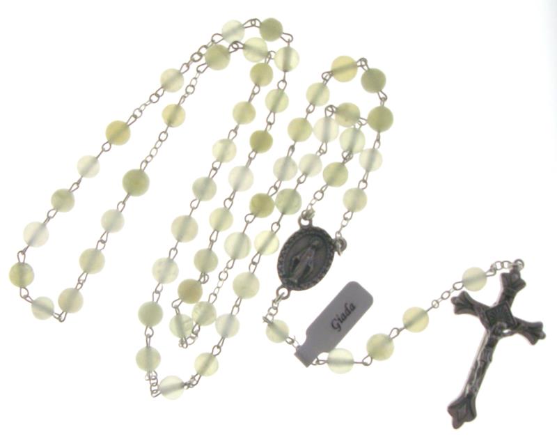 rosario con grano pietra giada