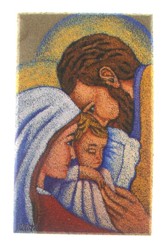 quadretto ricordo sacramenti cm 12x7 sacra famiglia