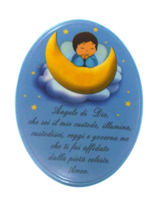 quadro bimbi con preghiera 21x16 cm celeste