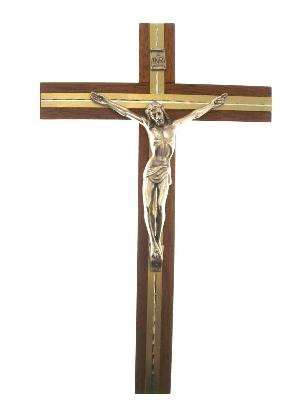 crocifisso legno mogano cm 25
