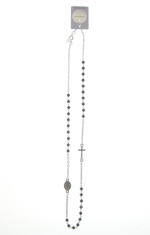 collana rosario swarovsky nero