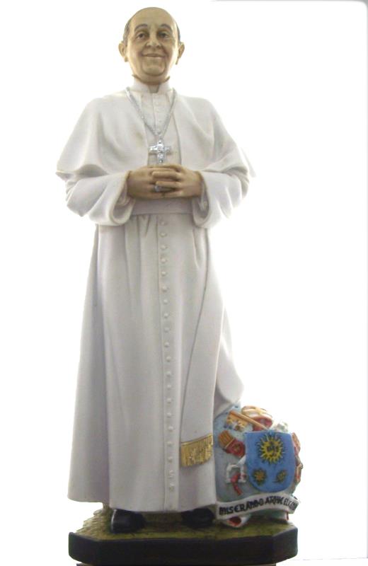 statua papa francesco  cm 30 resina