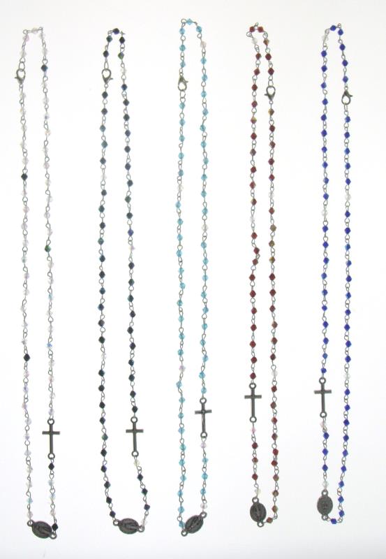 collana rosario girocollo blu