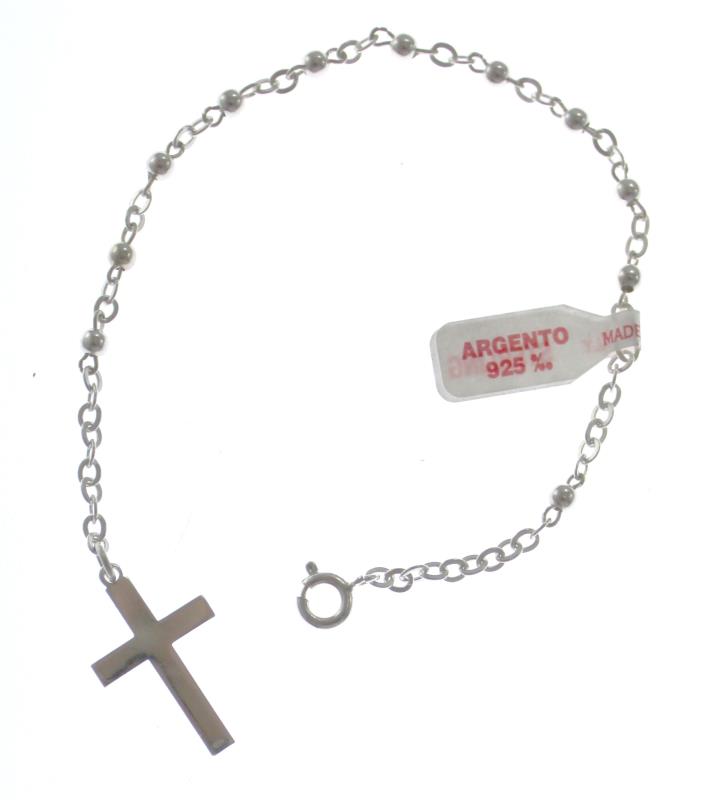 braccialetto rosario a decina in argento