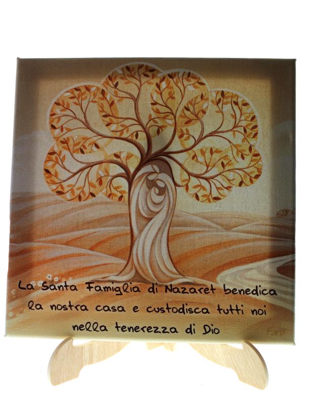 quadro tela 20x20 cm con preghiera albero