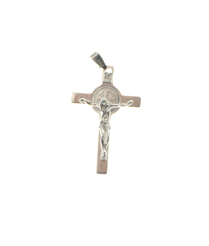 croce san benedetto in argento cm 3,5