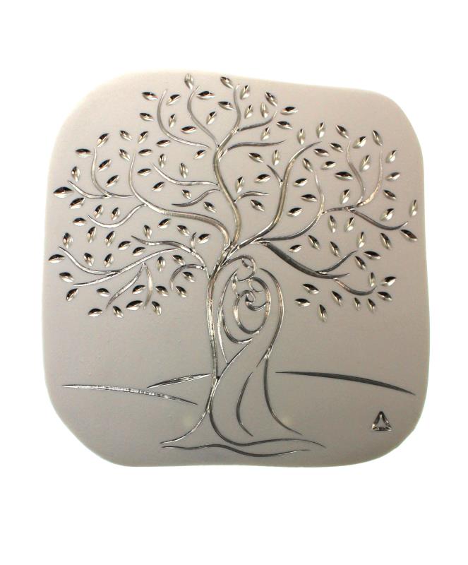 quadretto 10x10,5 linea argento albero