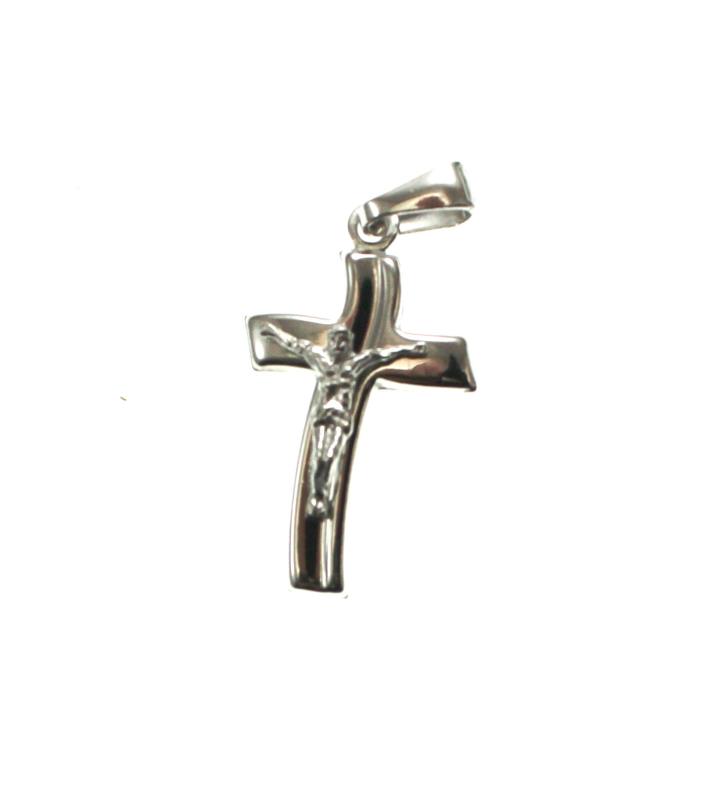 croce in argento con anello cm 2,5