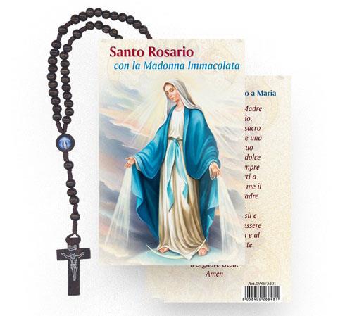rosario in legno con libretto
