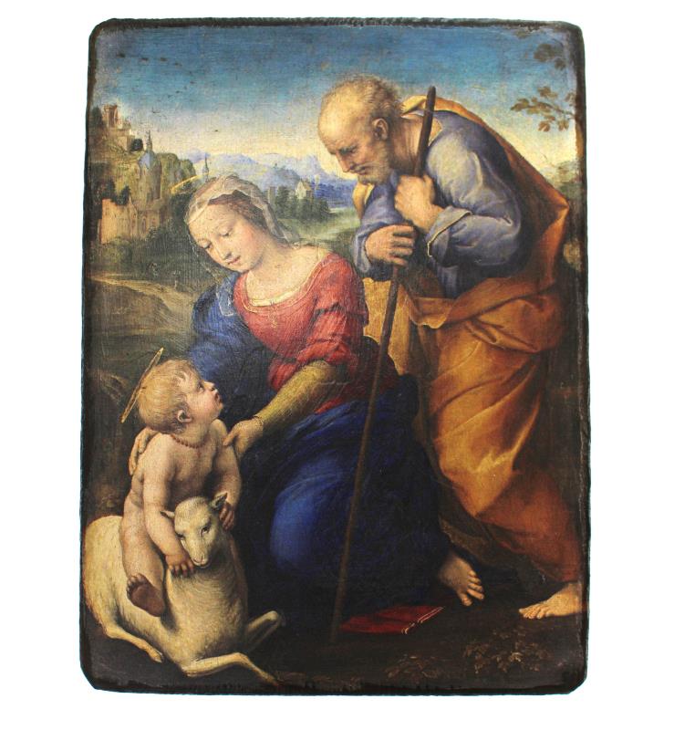 Quadro sacra famiglia raffaello cm 15x20