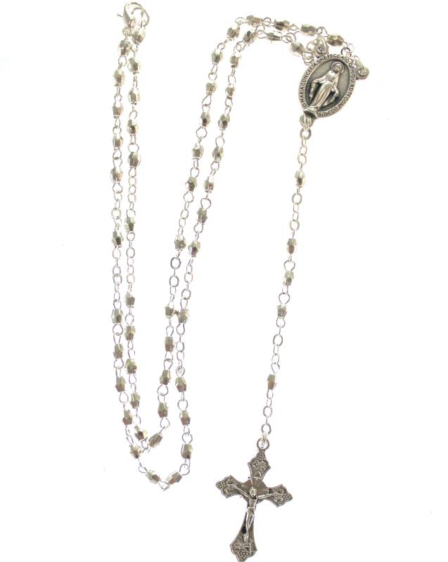 rosario in metallo diamantato con apertura