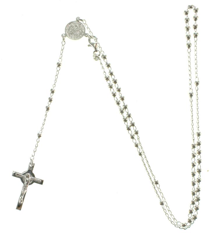 rosario san benedetto in argento con apertura